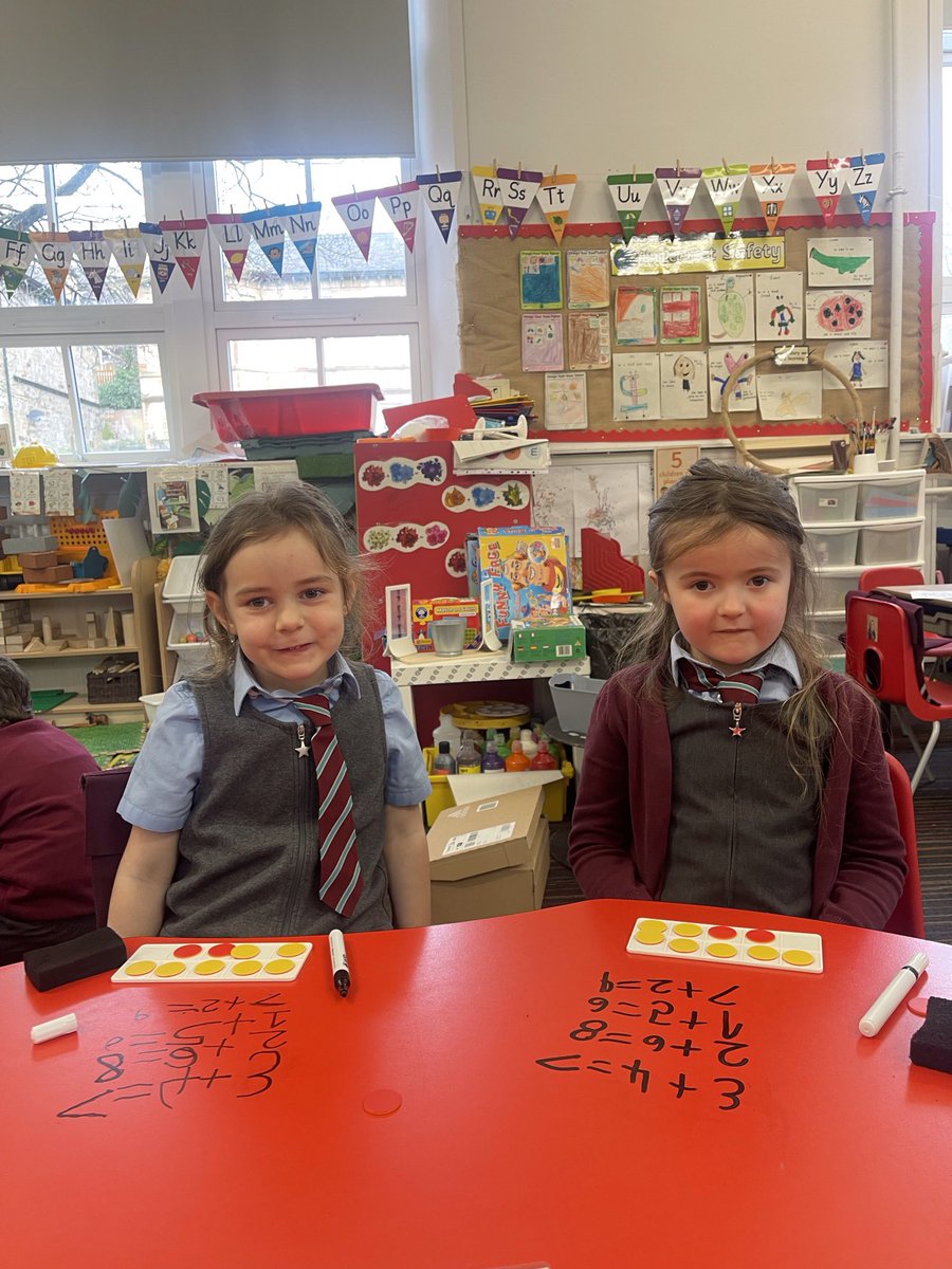 StCharlesGla's tweet image. Primary 1 were learning to add using #TenFrames. A ten frame is a simple tool for teaching Maths. They help children to develop #NumberSense and early Numeracy skills. They children REALLY enjoyed writing out the #Addition sums on the tables! #MathsIsFun @glasgowcounts