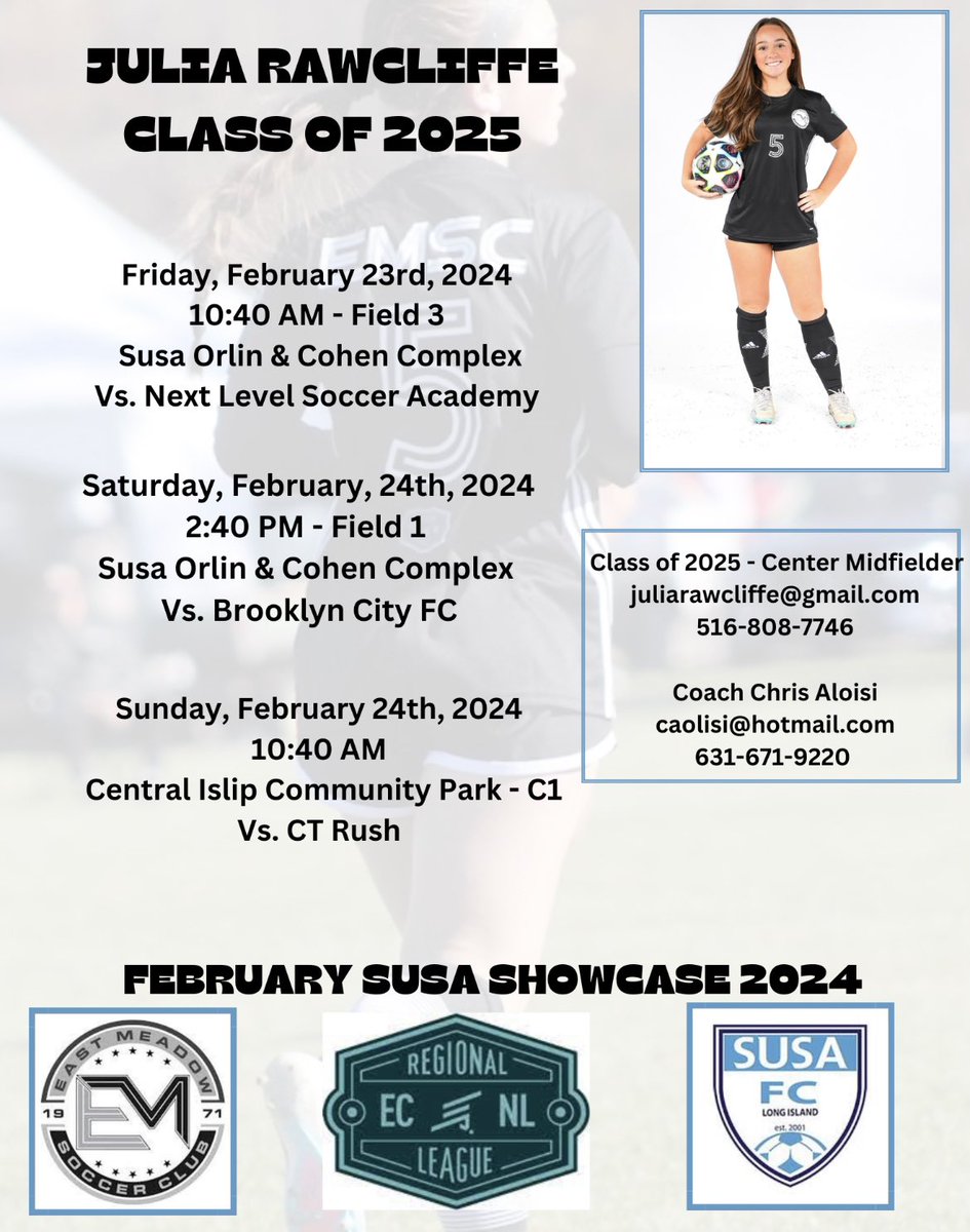 Julia Rawcliffe (@julia_rawcliffe) on Twitter photo My schedule for the SUSA showcase this weekend! Excited for some good competition!
#soccershowcase #soccerrecruit #recruiting #classof2025 #girlssoccer #collegesoccer
<a href="/ImYouthSoccer/">ECNL/GA/Recruiting/College Soccer</a>
@SoccerMomInt
<a href="/TOPSOCCERPERFOR/">TOP SOCCER PERFORMANCE</a> My schedule for the SUSA showcase this weekend! Excited for some good competition!
#soccershowcase #soccerrecruit #recruiting #classof2025 #girlssoccer #collegesoccer
<a href="/ImYouthSoccer/">ECNL/GA/Recruiting/College Soccer</a>
@SoccerMomInt
<a href="/TOPSOCCERPERFOR/">TOP SOCCER PERFORMANCE</a>