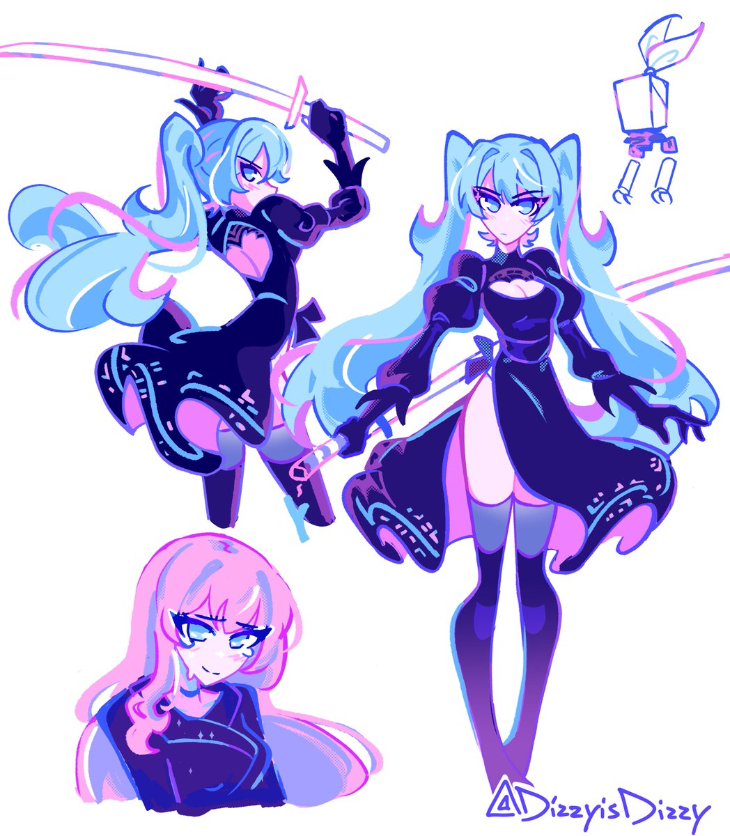DizzyIsDizzy's tweet image. Miku (and her bestie Luka!) drafted into YoRHa
