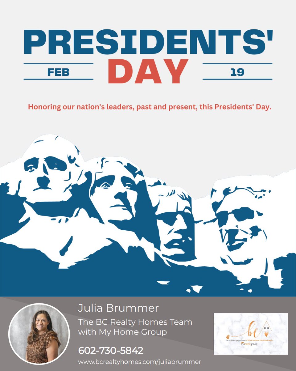 jbrummer's tweet photo. This Presidents' Day, let's take a moment to reflect on the leadership and vision that have shaped our nation. From past to present, each president has contributed to our country's journey, weaving a unique tapestry of history and progress. 

#thebcrealtyhomesteam #myhomegroup https://t.co/fVQr6bCzhq