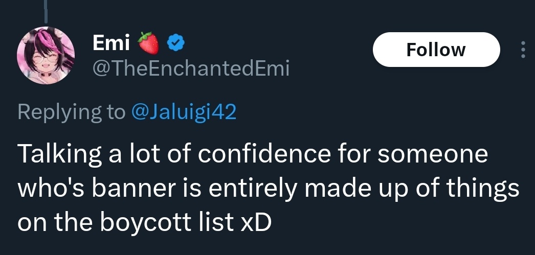 Weebbadmeme's tweet photo. @TheEnchantedEmi hey, if you wanna block me, wanna point at where on the boycott list Sony and Sega are? You blocked me before you got to actually have a discussion, which is pretty unprofessional. https://t.co/SkygtxsE0h