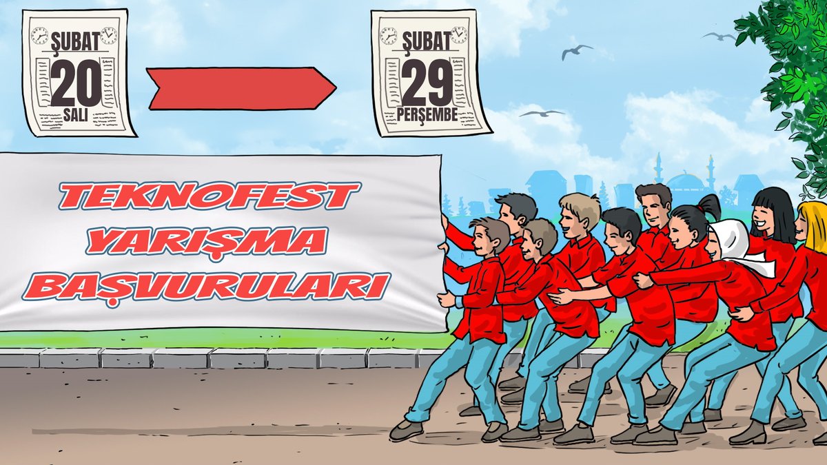 📢 Dünyanın en büyük havacılık, uzay ve teknoloji festivali #TEKNOFEST2024 yarışma başvuruları yoğuuuunn talep üzerine 2️⃣9️⃣ Şubat’a kadar uzatıldı❗️ #TEKNOFEST ile Gelecek Sensin! 🫵🚀 👉 mth.tc/2024Yarismalar