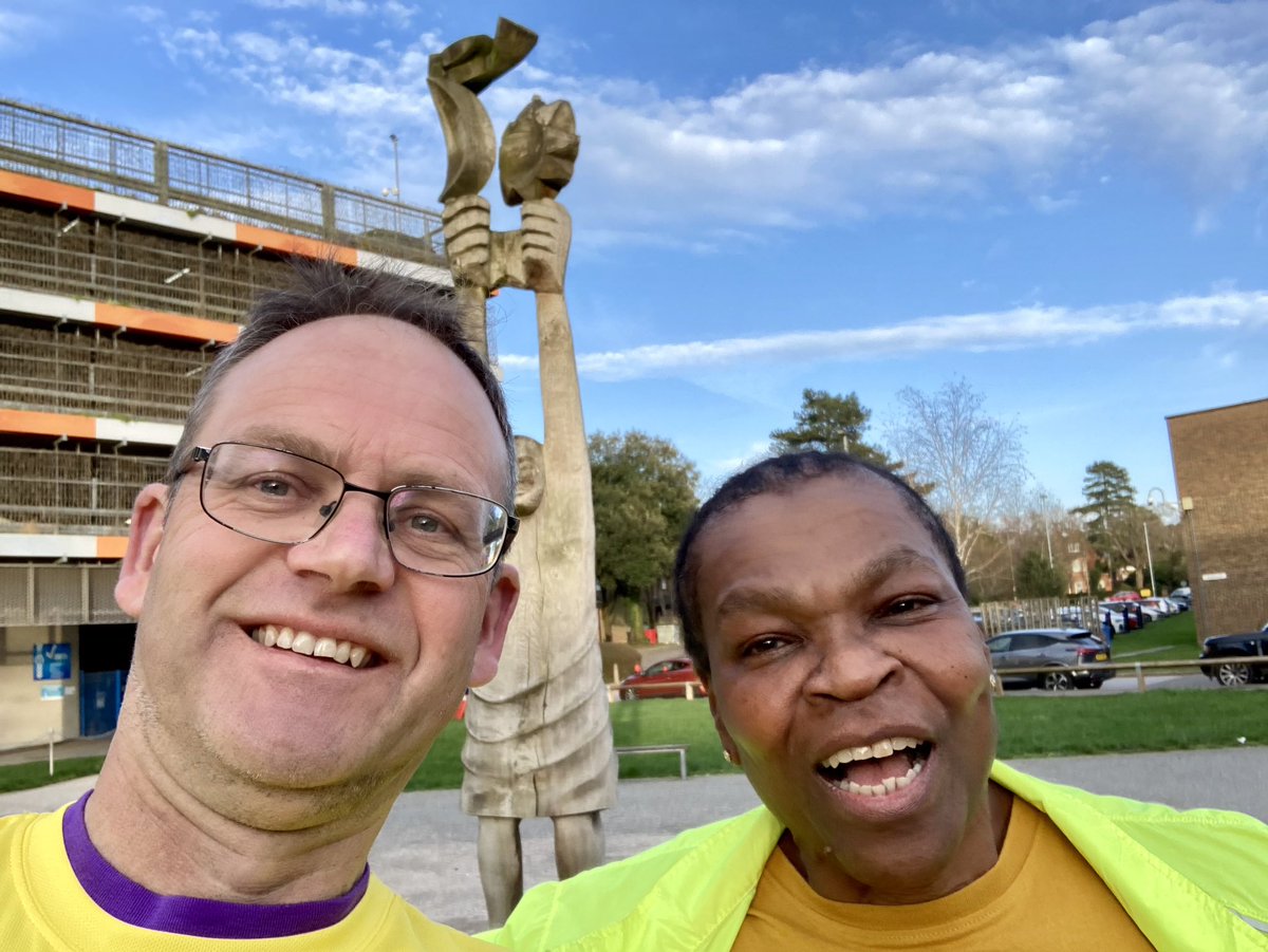 Great social walk after work with Yvonne @enherts The statue was created to celebrate the 24 hrs a day 7 days a week service we provide #NHS1000miles