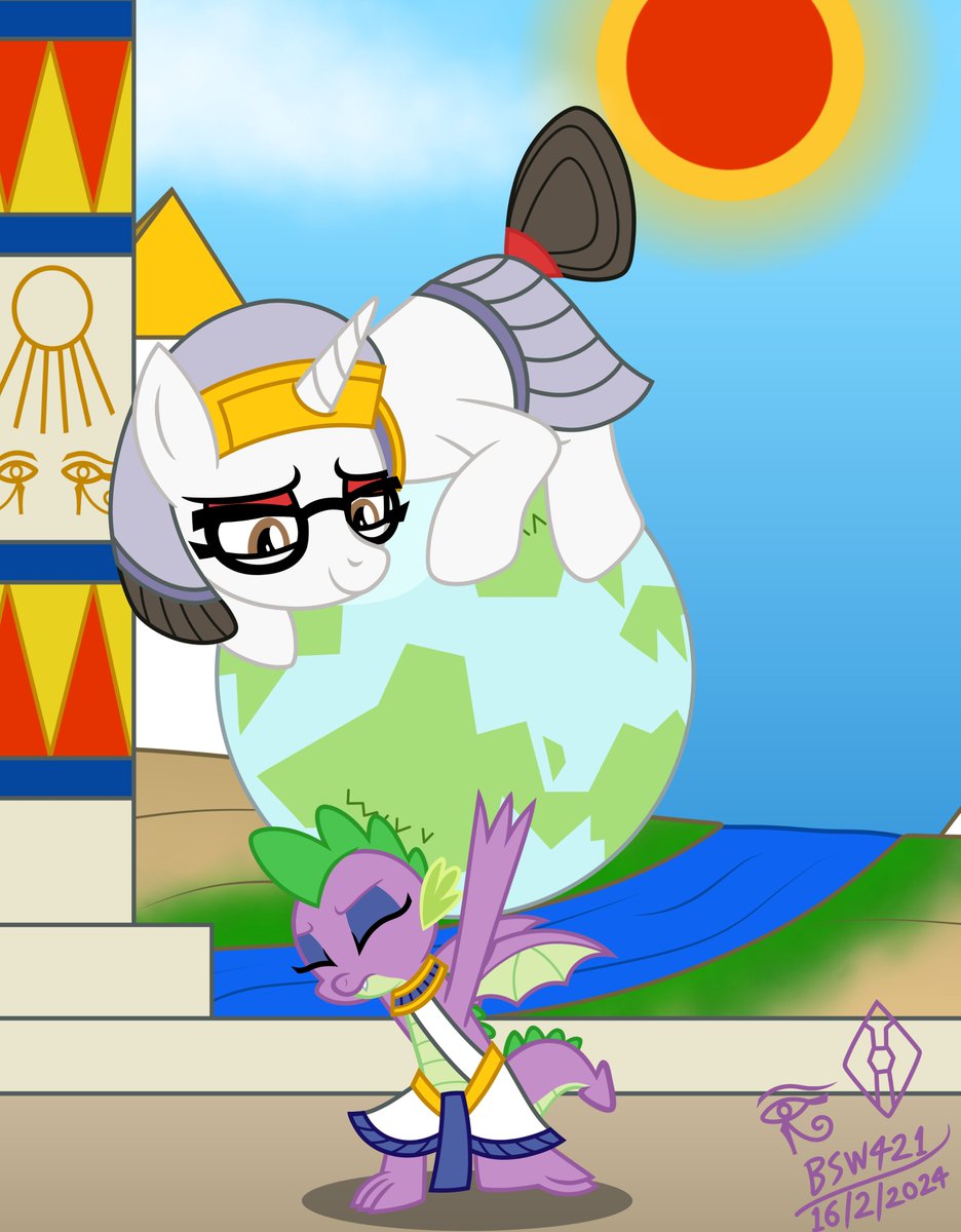 Pony4K's tweet photo. Spike feels the weight of the world strangely 190.2kg heavier today🌎🌍🌏
#mlpfim #mylittlepony #RavenInkwell #SpiketheDragon #ravenspike #brony #ponies #AncientEgypt #AncientGreece #AncientRome
Commission by: https://t.co/3mMbLlWsaE https://t.co/aqeYiZWjXX