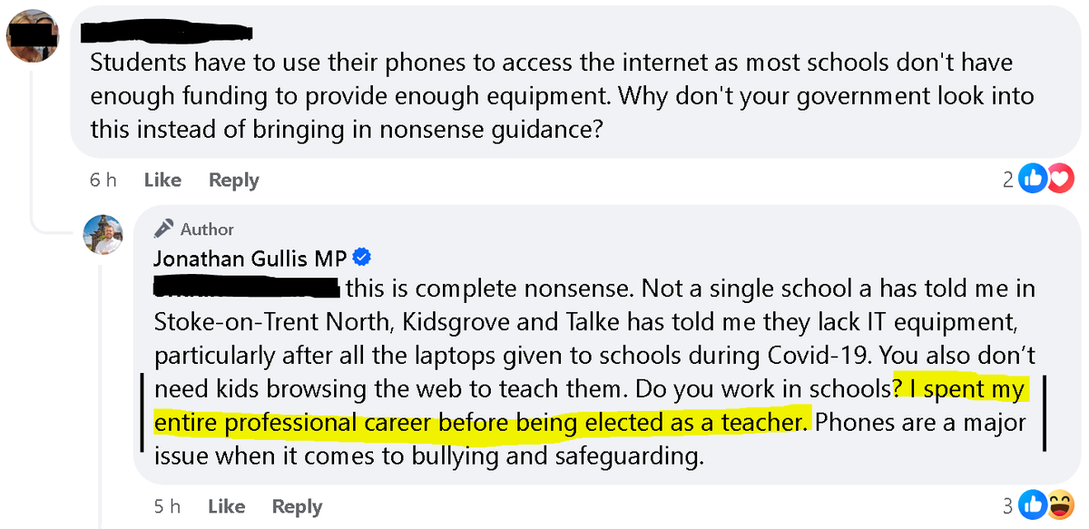 Gullis endearing himself to his electorate again - 'He spent his entire professional career before being elected as a teacher.' 
Left teaching at 29 now 34 years old; 𝐲𝐞𝐬 𝟑𝟒!! 
That would be about 5 years of teaching then. W⚓️
#Gullisis34 #GullisOut #Gullis #ToriesOut592