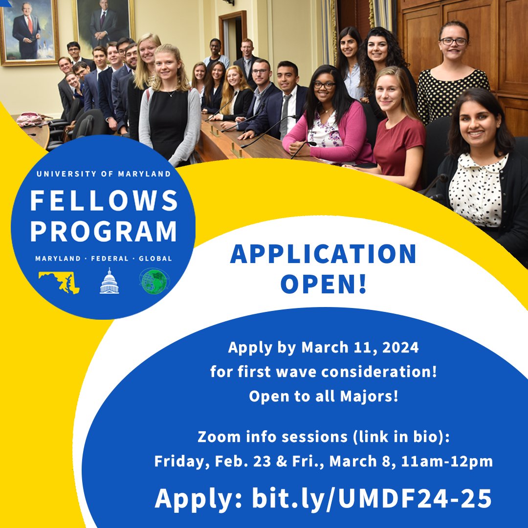 We're officially open for applications. Apply now to become Fellow and find the internship of your dreams! bit.ly/UMDF24-25 #umdfellowsprogram #UMD #Internships