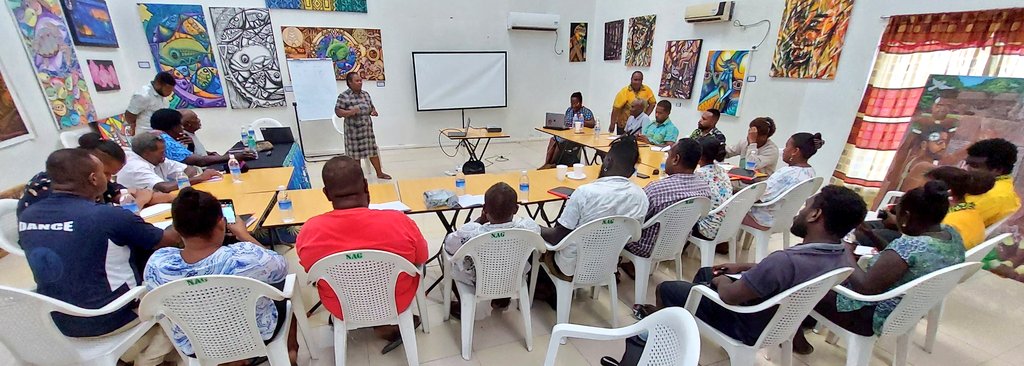 solsmasi's tweet photo. Stringers, journalists &amp; radio presenters undergo week-long half day workshop, conducted by BBC Media Action for media coverage of the elections. Partnership between BBC Media Action &amp; SIBC &amp; MASI under BBC MA 'Strengthening the Media' phase 2 project. @BHCHoniara @ginakekea https://t.co/BfbK4vrvbB