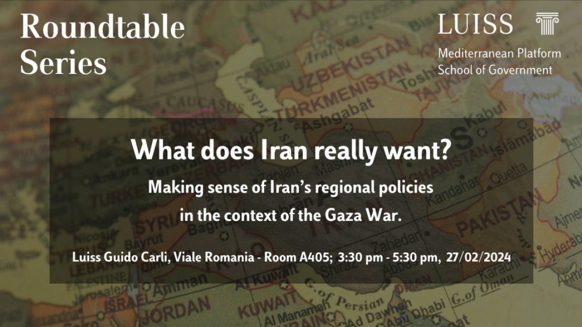 🌟 Exciting News Alert! 🌟

I'm thrilled to announce that I'll be co-chairing the upcoming Luiss Mediterranean Platform Roundtable Series! 🌍 Join us as we delve into pressing transnational issues shaping the Mediterranean and global geopolitics.

Our first session, 'What does