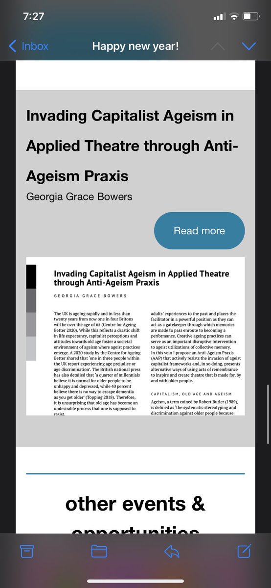 Big thanks to @BSGcreativeSIG @britgerontology who very kindly included and promoted my latest article in their monthly newsletter. This is such a special and supportive group, which I am thankful to be a member of. To read my article :doi.org/10.1080/135281… #creativeageing