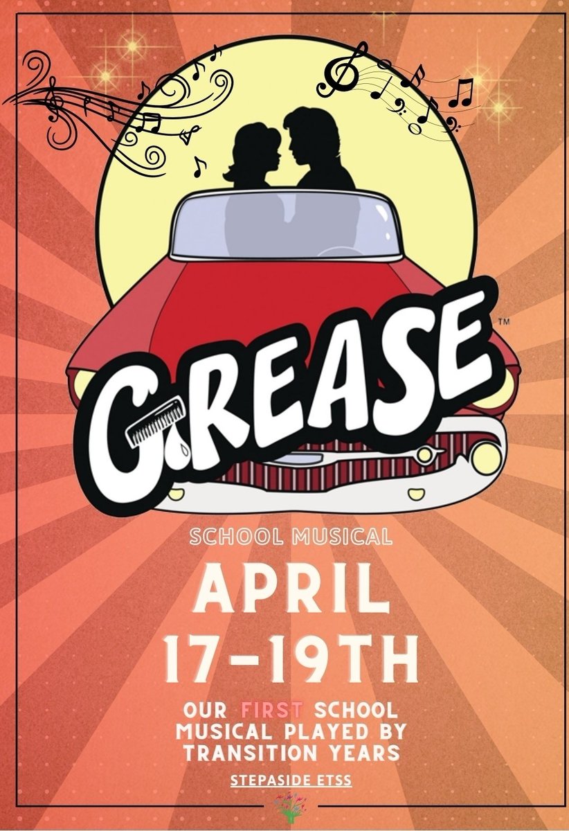 From Broadway to Ballyogan, we are pleased to announce, GREASE THE MUSICAL⚡ is coming to Stepaside!

Our TY's are working tirelessly to make this production one to remember!

So stay tuned for sneak peeks, castings, tickets and more ✨

⭐⭐⭐⭐⭐"SPECTACULAR" - The Dublin Times