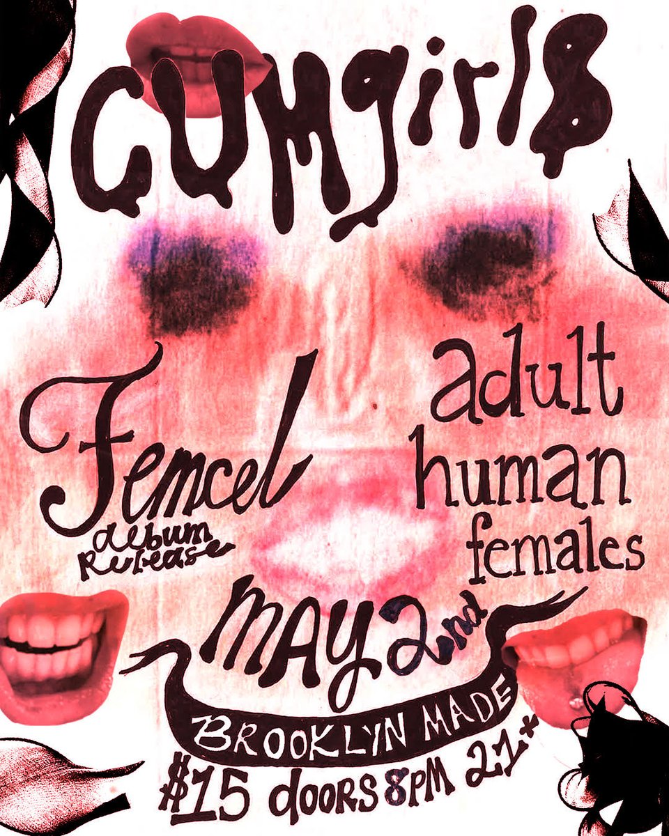 Tickets are on sale now for @cumgirl8_ cumgirl8 with Femcel & Adult Human Females on May 2 at Brooklyn Made. Get tickets now. 🎟: bit.ly/3UJAB0s