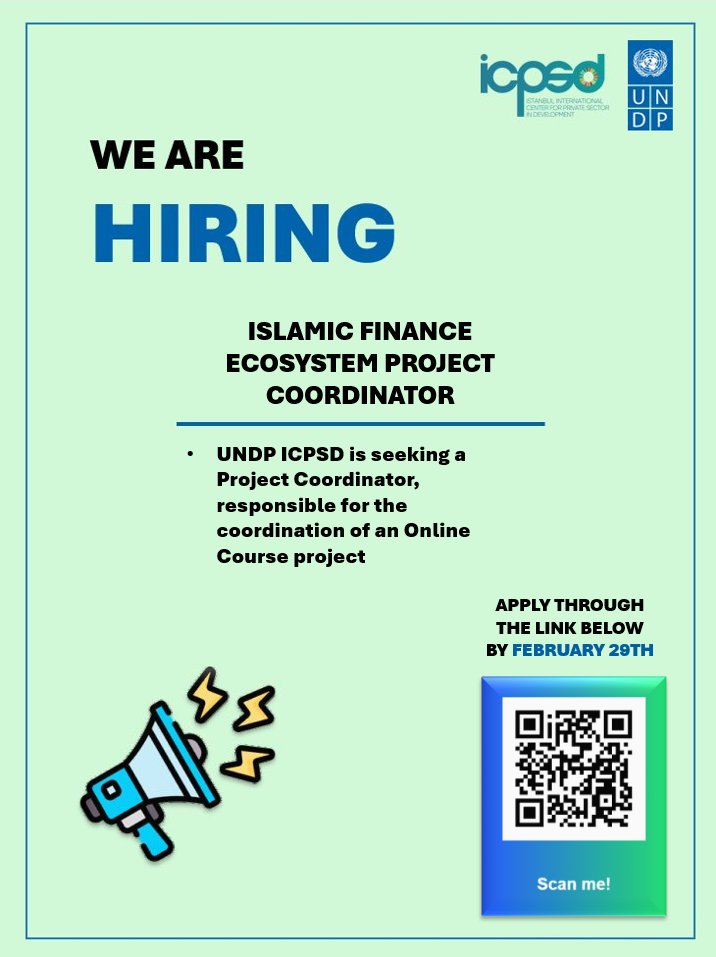 IICPSD's tweet photo. 📢Another exciting job-opportunity!

Are you experienced in project coordination, research, and analysis of the Islamic finance ecosystem, training design and development?

🗓️Register below for more information and apply by 29th of February!

https://t.co/NHCjC64OSX https://t.co/LmKgVDo79L