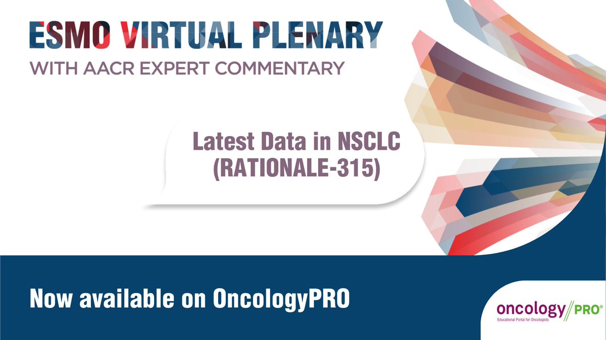 The recent #ESMOVirtualPlenary presented event-free survival & overall survival results from the RATIONALE-315 study in pts w/ resectable non-small cell #LungCancer. Access the on-demand resources to stay up to date w/ the latest data.
🔗ow.ly/fYWW50QFfwx
#NSCLC #LCSM @AACR
