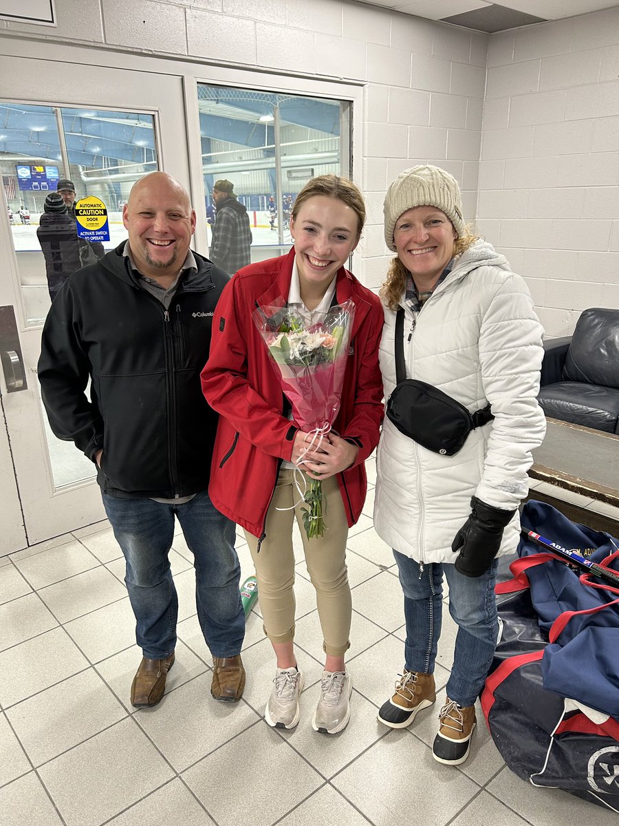 Time flies. Kitchener Lady Ranger U18A team celebrated Maddy and 4 other players who played their last regular season home game. So proud of Maddy and looking forward to  lots of play-off hockey still to be played.