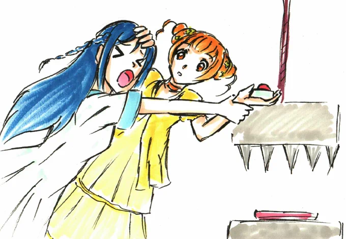 #1日1六花(358)ドキプリ31話「大貝町大ピンチ!誕生!ラブリーパット」を視聴した余韻で1週間ぶりの六花お絵描き。マナのエシディシ芸&リヴァグラ退場回。とりあえず四葉によるラブリーパット破棄を阻止した菱川グッジョブ。 
