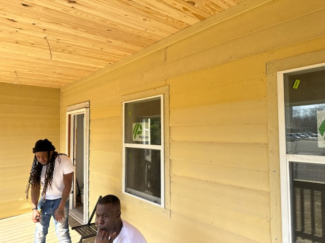 CooperationJXN's tweet photo. Check out the new porch at the Yellow House. Now all that is left is painting the inside and outside and this project will be completed. Slow and steady delivers our needs. #BuildAndFight #JacksonRising #CLTDevelopment https://t.co/saUplvhduQ