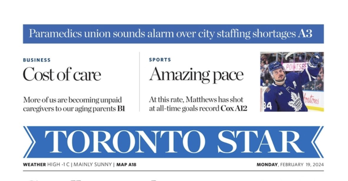 Local416's tweet photo. 📰 In today’s Toronto Star:

Staffing issues faced by the City, the challenges for our Paramedic members including workload and burnout.  

Full article here:
 
https://t.co/o9sxX8zDnf

#StatusCodeRed 🚨 https://t.co/zftNgJ9dAr