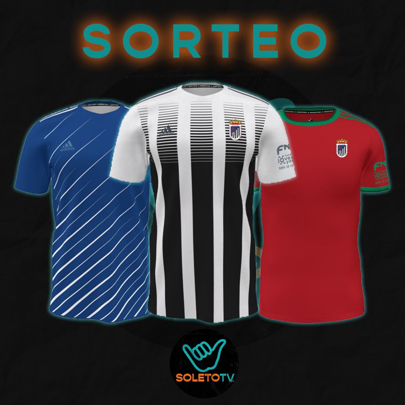 🎁 SORTEO 🎁

👕🔲 Camiseta del <a href="/CDBadajoz/">CD Badajoz</a> de la temporada 23/24 A ELEGIR.

🔄 RT
✅ Sígueme aquí
🟪 Sígueme en Twitch (twitch.tv/SoletoTV)

🚨 El ganador lo daré el sábado 24 de febrero EN DIRECTO, tenéis hasta ese momepara participar.

🖤 ¡SUERTE! 🤍