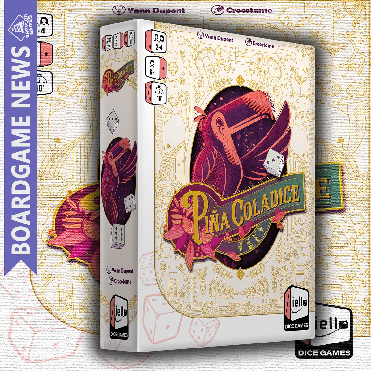 Piña Coladice by @IELLO_France 

📐: Yann Dupont
🎨: Crocotame
🧍: 2-4 players
⏱️: 10-20 min

boardgamegeek.com/boardgame/4150…

#boardgames #juegodemesa #geek #meeple #brettspiele #game #boardgamer #graplanszowa #jeuxdesociete #boardgame