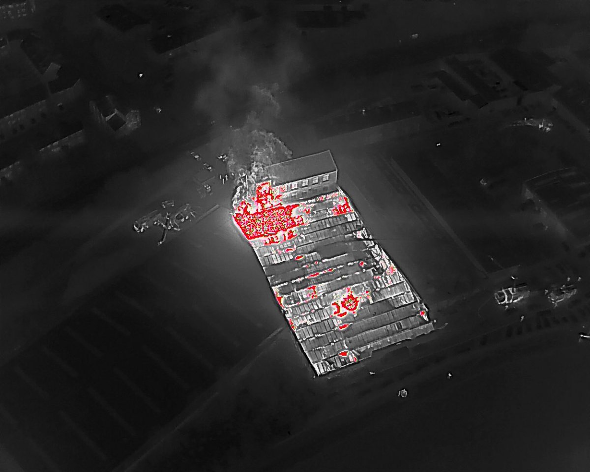 A busy weekend for us. We spent most of it at a large fire in Blackburn. Initially to provide situational awareness, then back several times to monitor hot spots and flare ups. #DronesForGood