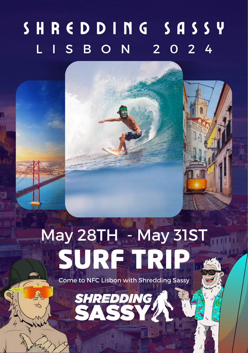 Let's run Lisbon back 🫨 (literally shaking rn)

Surf trip, NFC 2024 and Shredding Sassy popup! Be there or...