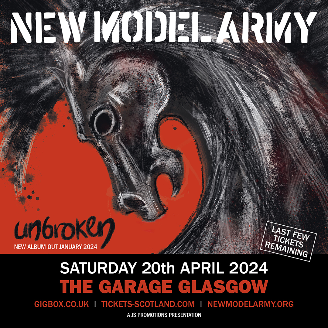 Glasgow Update: there are only a handful of tickets remaining for our show in Glasgow Garage on April 20th!