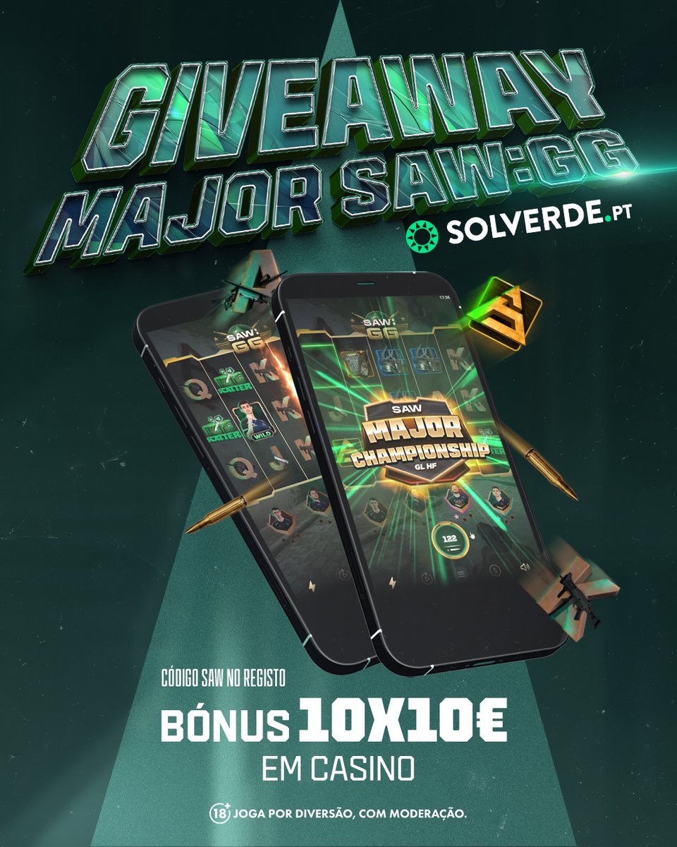 🍀 𝐆𝐈𝐕𝐄𝐀𝐖𝐀𝐘 🍀

Queres ir ao Major? Tenta a tua sorte através da slot dos SAW na <a href="/solverdept/">Solverde.pt 🔞</a>. 👀

10 vencedores vão ter direito a 10€ em bónus para jogar na SAW:GG!

➡️Seguir SAW e <a href="/solverdept/">Solverde.pt 🔞</a>;
➡️Like e RT;
➡️Identificar 2 amigos nos comentários.

Participa até 21/02.