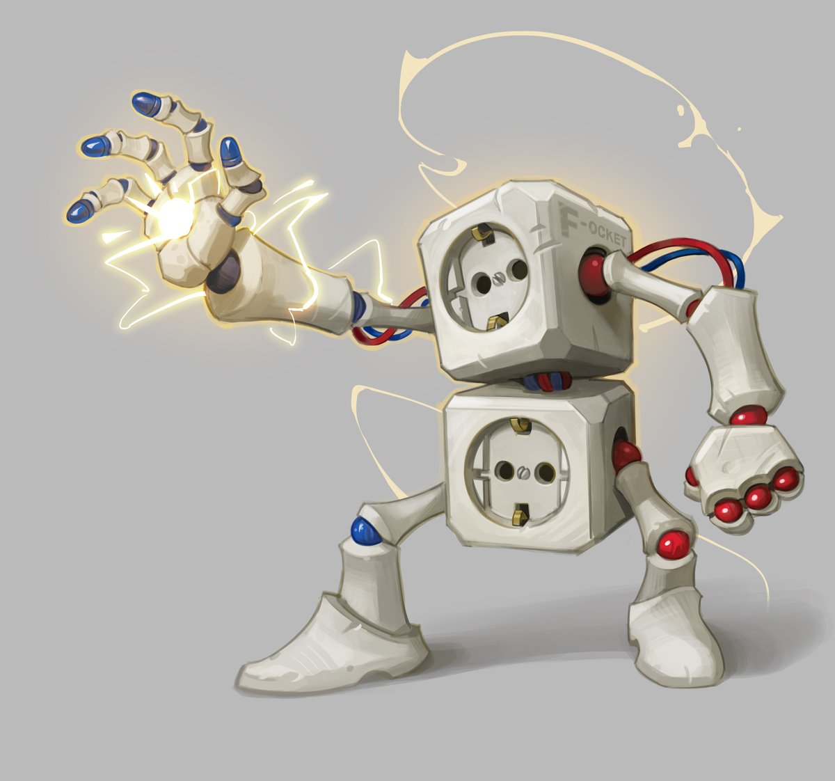 Another Pokephone with friends. This one is an electrical type based on the F type socket. He's called F-ocket :)