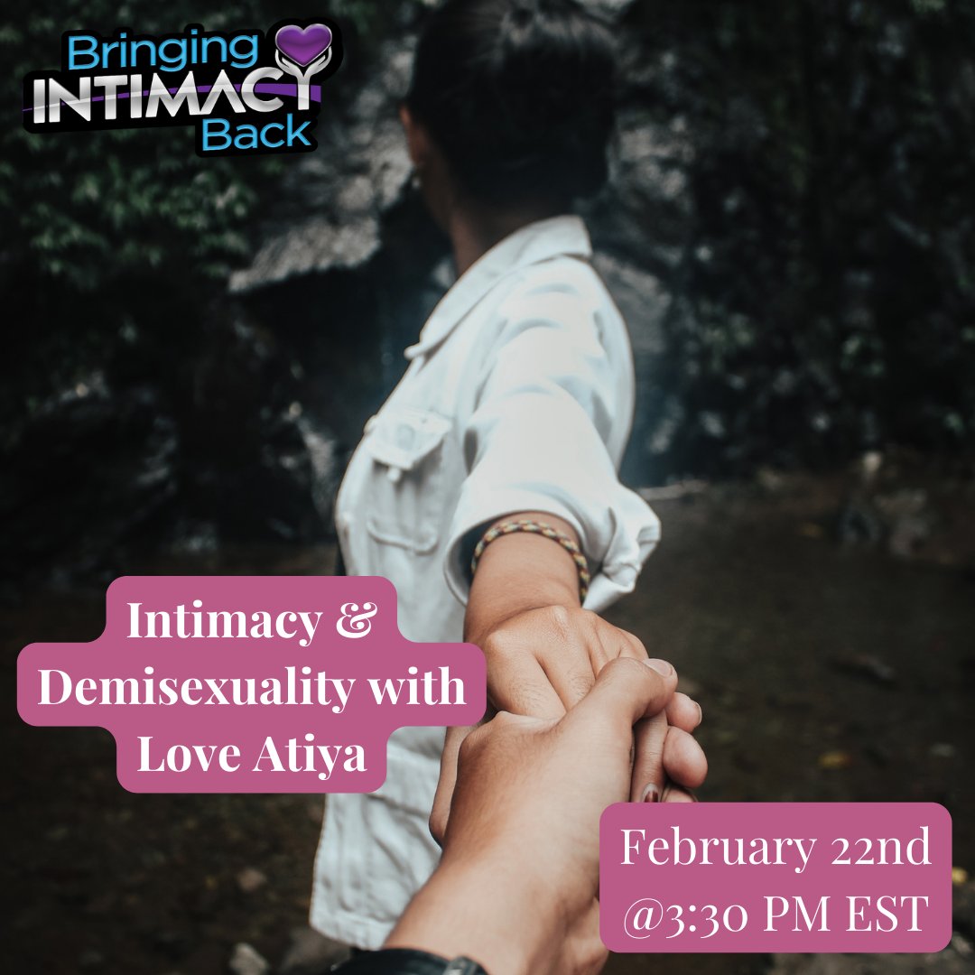 BIBDrApril's tweet image. 🎙️ Join us this Thursday at 3:30 PM EST for a candid conversation about Intimacy &amp;amp; Demisexuality with Love Atiya! 💬💖
Love Atiya will share insights, personal experiences, and tips for fostering intimacy in demisexual dynamics. 🌟
#IntimacyTalk #DemisexualityDiscussion