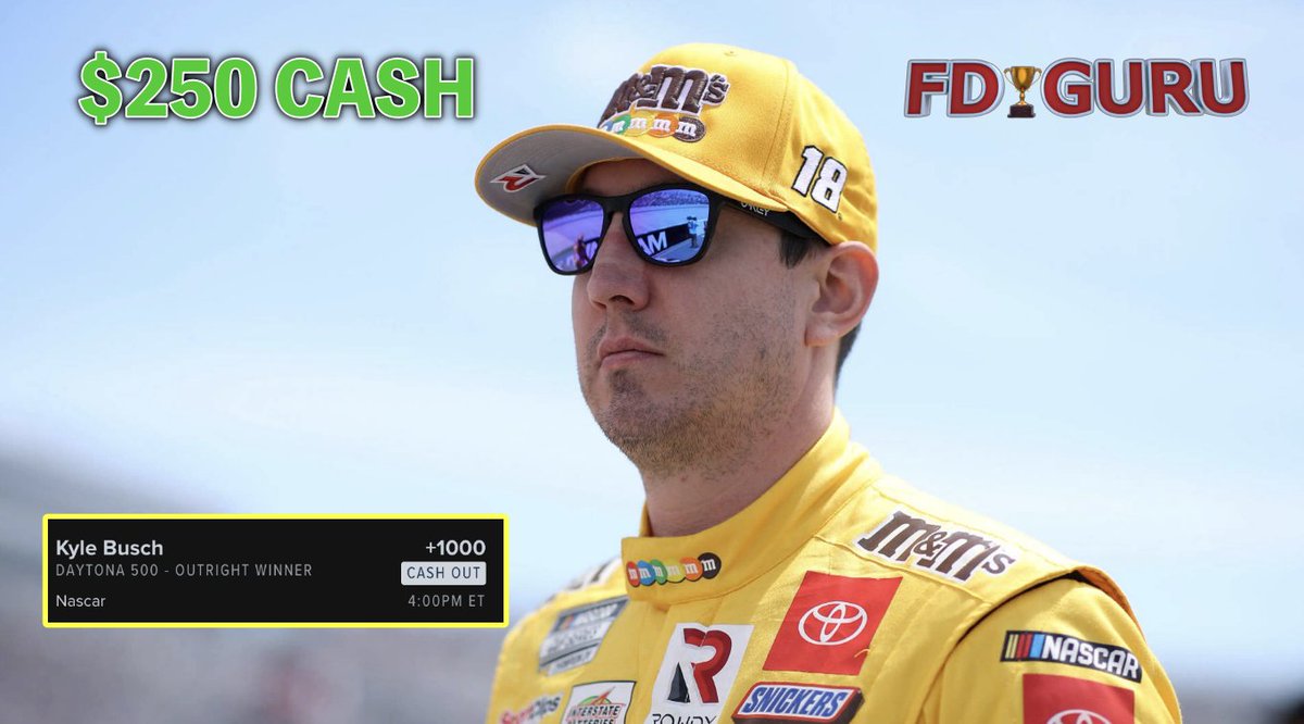 fd_guru's tweet photo. 🚨$250 GIVEAWAY🚨

If Kyle Busch wins the Daytona 500 today, ONE LIKER of this post will win $250 cash from me! 🏁

Must be following me to win https://t.co/sv4OU31A8F
