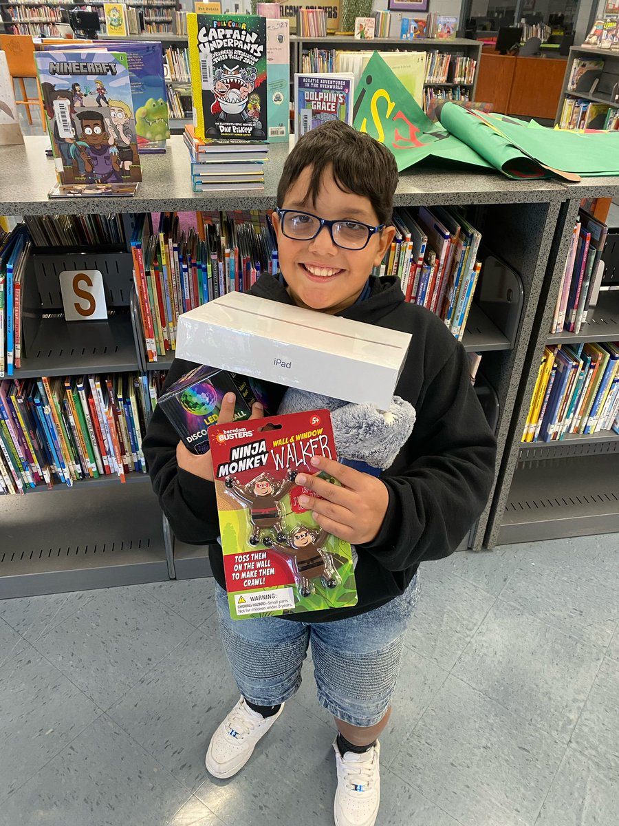 Wow! Our @oakparklions Book Blast is off to a great start! Congratulations to 3rd grader, Jorge R, for winning our first drawing prize: the iPad! We’re blasting through our adventures to earn as many books as possible for our students. Register now for next drawing! #booksarefun