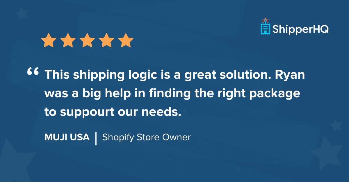 ⭐⭐⭐⭐⭐ MUJI USA just dropped a 5-star love bomb on us! They found their shipping stride with #ShipperHQ on #Shopify, thanks to our ace, Ryan. You can too. Take a free trial today- hubs.li/Q02lyMVl0
#eCommerceShipping