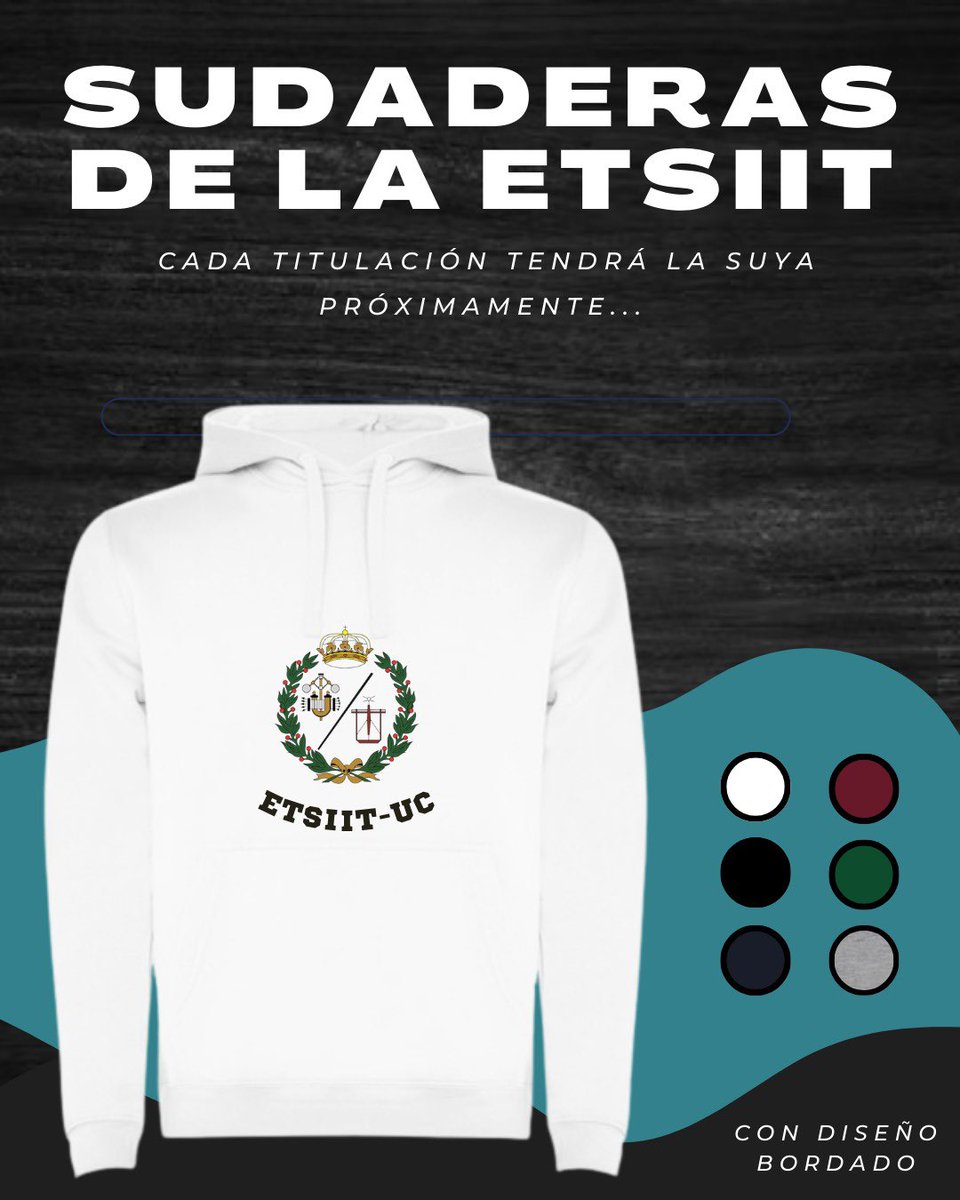 📡Las sudaderas de la ETSIIT🔋Este año, cada titulación tendrá la suya, y si lo prefieres, también hay un modelo genérico⚙️Proximante os daremos más información🧪