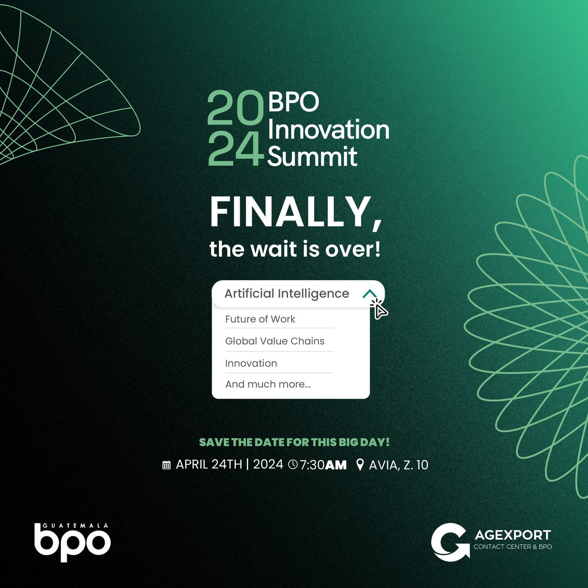 The long-awaited moment has arrived, and innovation is here to stay. ✨ Thank you for being part of the Guatemala BPO INNOVATION SUMMIT on April 24th at 7:30 AM at AVIA! #InnovationInMotion
