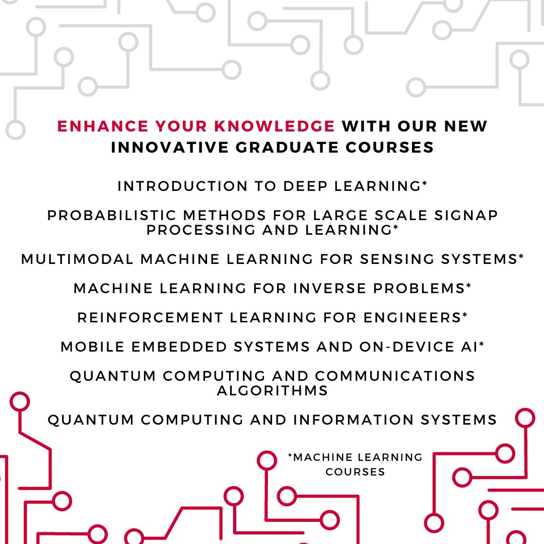 ECE Graduate Program applications are open for Fall 2024🍂👨‍🎓 Learn more about our new Graduate Courses in this post and at ece.rutgers.edu 📚🧠