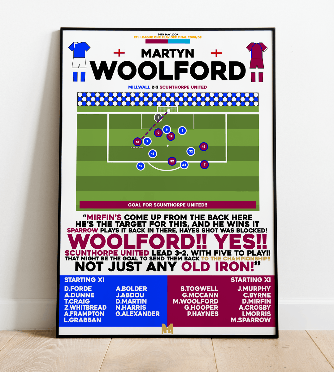 MezzalaDesigns's tweet photo. 🚨NEW DROP🚨 

We're proud to drop a Framed Prints to make any Scunthorpe United fan happy!🟣

Martyn Woolford v Millwall 2008/09 Play-Off Final🏆🏴󠁧󠁢󠁥󠁮󠁧󠁿

CODE: ‘IRON' for 15% OFF All Items✅ 

🛒https://t.co/anKXWzCMwc

#UTI https://t.co/v4Pw5zmzs5