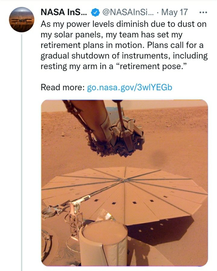 Netsbridge's tweet image. Obvious comment about #Voyager1 before Team #NASA officially makes declaration may result in your Suspension -
I still remember Suspension of my rep Lily (@TransVictoire) for voicing the obvious about #NASAInsight (tho' @NASA gang practically said same earlier). #SpaceExploration