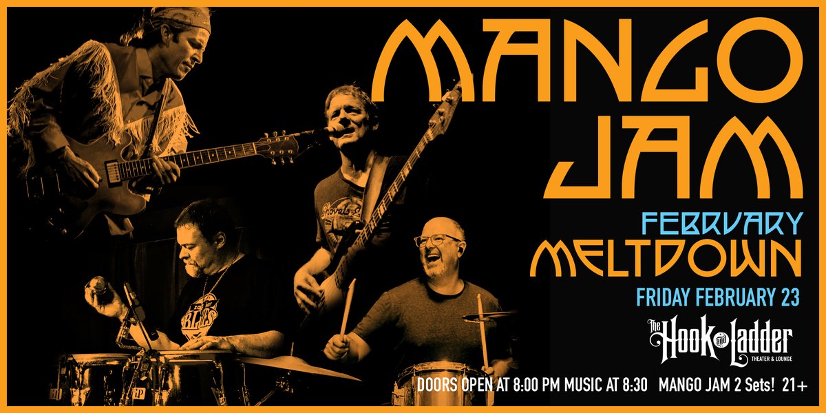 TheHookMpls's tweet photo. Join us for a MELTDOWN... An Evening with MANGO JAM (2 Sets) on Sat, Feb 23 @TheHookMPLS
--
TIX -> https://t.co/vU5qRLVDPA
--
#MangoJam is original #pop #rock #am fusion. #TwinCities legendary #Jamband
#Minneapolis #concert #LiveMusic https://t.co/FyyL3DLw2L