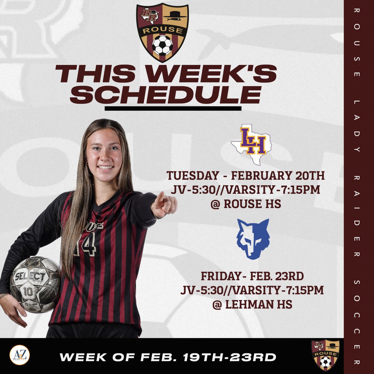 Game Week for <a href="/RouseGirls/">Rouse Girls Soccer</a> <a href="/RouseScrBooster/">RHS Soccer BC</a> <a href="/ElrodCoach/">Coach Elrod</a>