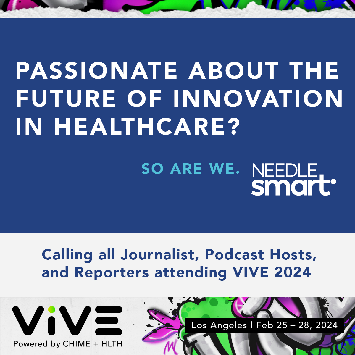 NeedleSmart is heading to #vive24 in Los Angeles. Cliff Kirby and I are ready to talk #innovation, #digitalworkflows, and the future of #prescriptiveAI.
If you have a #podcast, column or show - we have a great story. Reach out to us for more information and to schedule a meeting.…