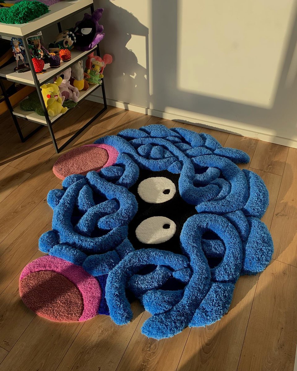 Fluffy 3D Tangela Pokémon Rug by RareRug 🧶💙