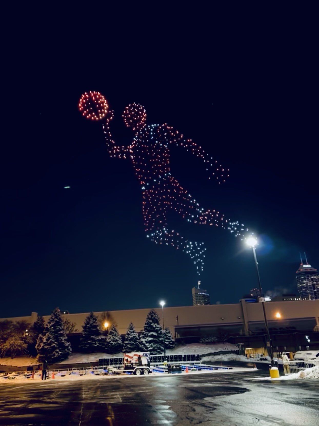 Drones in the sky at store night 2018