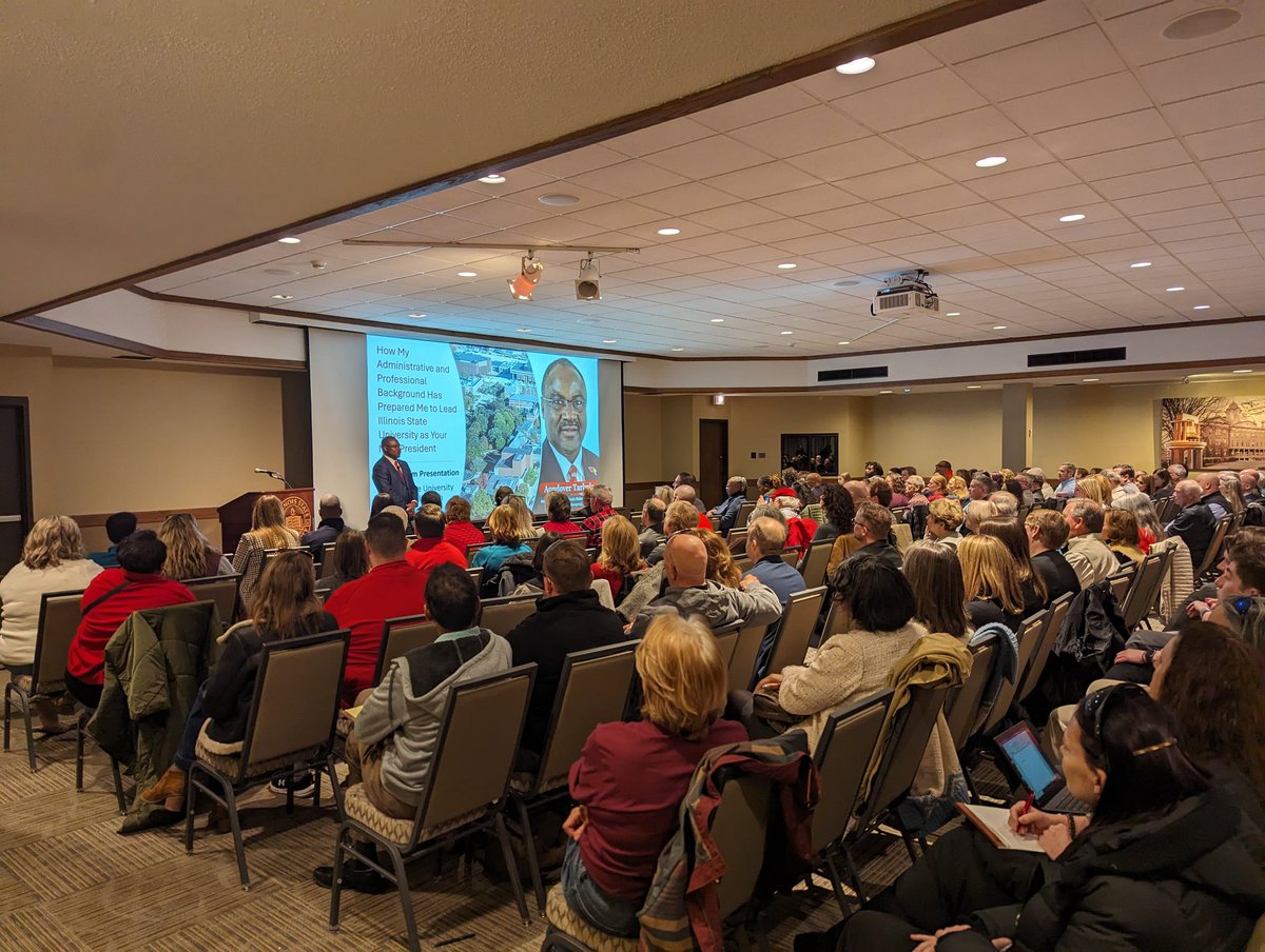 BrendanDenison's tweet photo. House is packed for the first finalist forum for Illinois State University's next president. https://t.co/07Ej9DrjkY