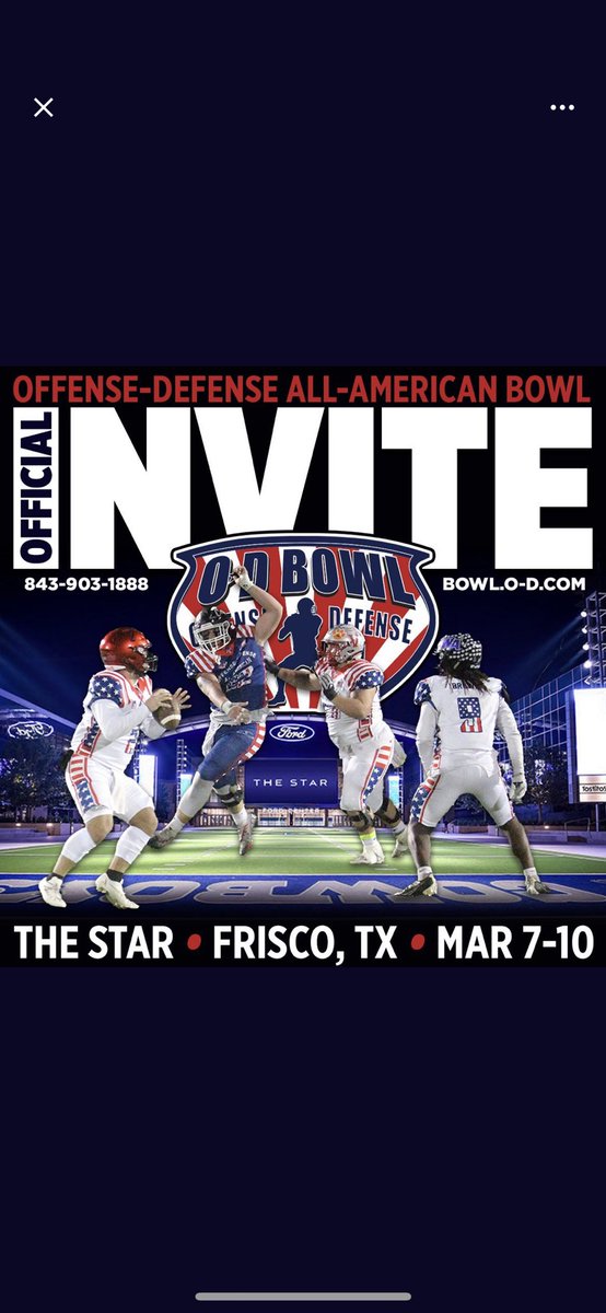 Blessed to receive and invite to play in the <a href="/ODFBall/">Offense🏈Defense</a> American bowl! 

<a href="/jellicofootbal1/">jellicofootball</a> 
<a href="/BrentPeel1/">Brent Peel</a> 
<a href="/KelseyLCrabtree/">Kelsey Crabtree</a> 
<a href="/Russell77JT/">JT</a>