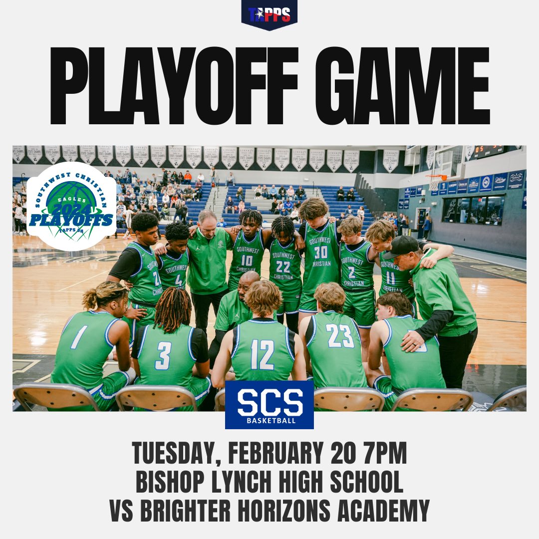 🎡 Playoffs begin tomorrow 

🗓️ Tue Feb 20
⌚️ 7pm
📍 Bishop Lynch High School 
🆚 Brighter Horizons Academy

#TaketheStairs