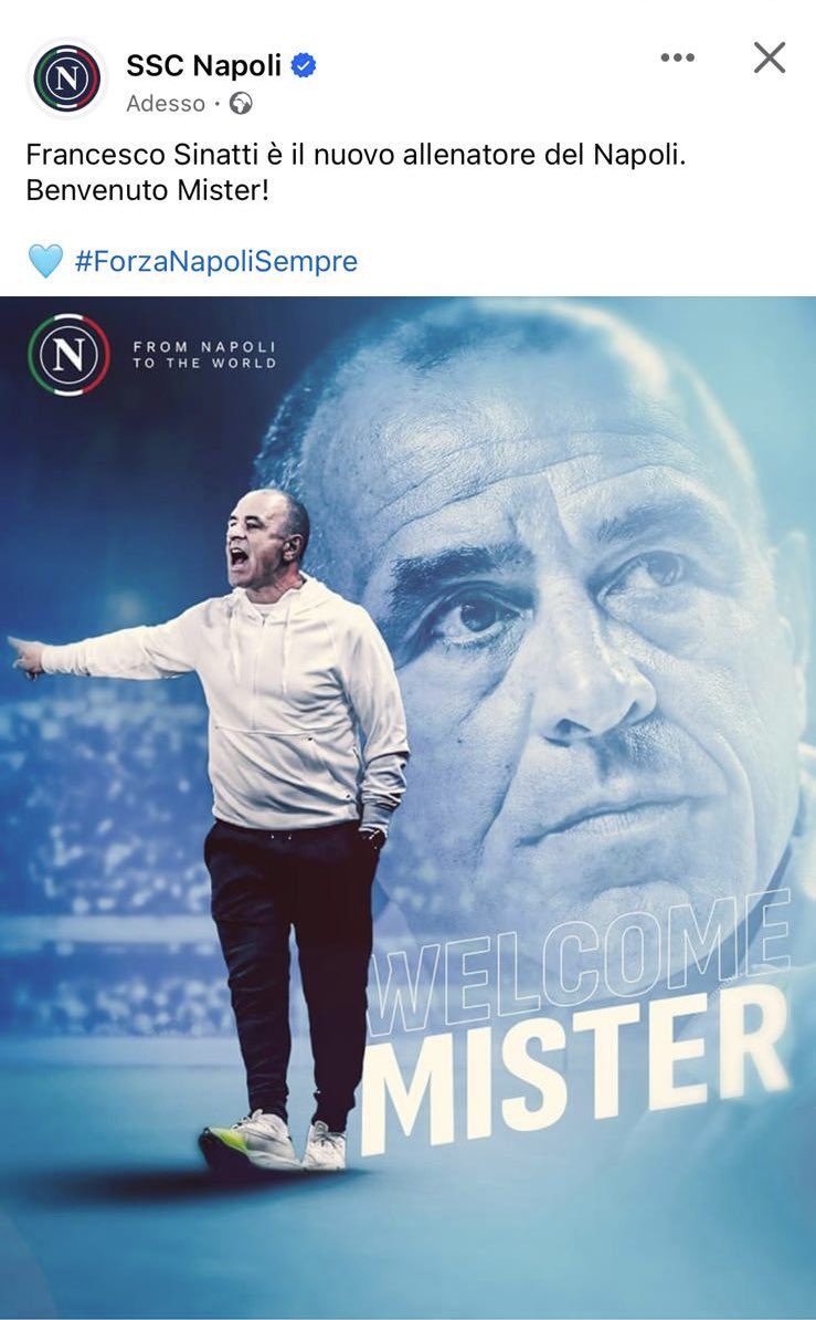 leocicco's tweet photo. Manco il nome giusto. Il post è stato subito modificato ma MANCO IL NOME GIUSTO. La squadra campione d’Italia, la comunicazione da retrocessione in terza categoria #ForzaNapoliSempre @sscnapoli @ADeLaurentiis https://t.co/yXiL7UmLeD