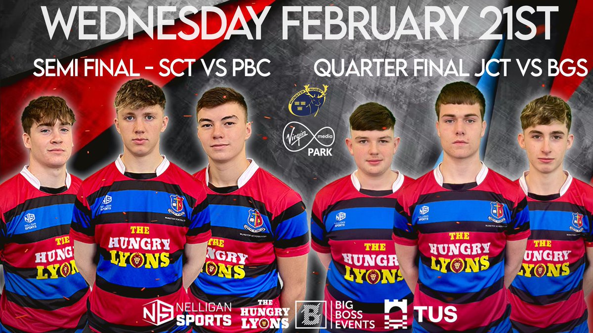 St Munchins Sport (@stmunchinssport) on Twitter photo A season defining day this coming Wednesday in the <a href="/Munsterrugby/">Munster Rugby</a> School Cup
Best of luck to the Seniors who go into battle against <a href="/pbcrugby/">Pres Rugby™</a> at 2pm while the Juniors face <a href="/Bandongramrugby/">Bandon Grammar Rugby 🦌🖤💚🦌</a> in the Quarter final at 4.15pm
Both games are being played in Virgin Media Park in Cork A season defining day this coming Wednesday in the <a href="/Munsterrugby/">Munster Rugby</a> School Cup
Best of luck to the Seniors who go into battle against <a href="/pbcrugby/">Pres Rugby™</a> at 2pm while the Juniors face <a href="/Bandongramrugby/">Bandon Grammar Rugby 🦌🖤💚🦌</a> in the Quarter final at 4.15pm
Both games are being played in Virgin Media Park in Cork