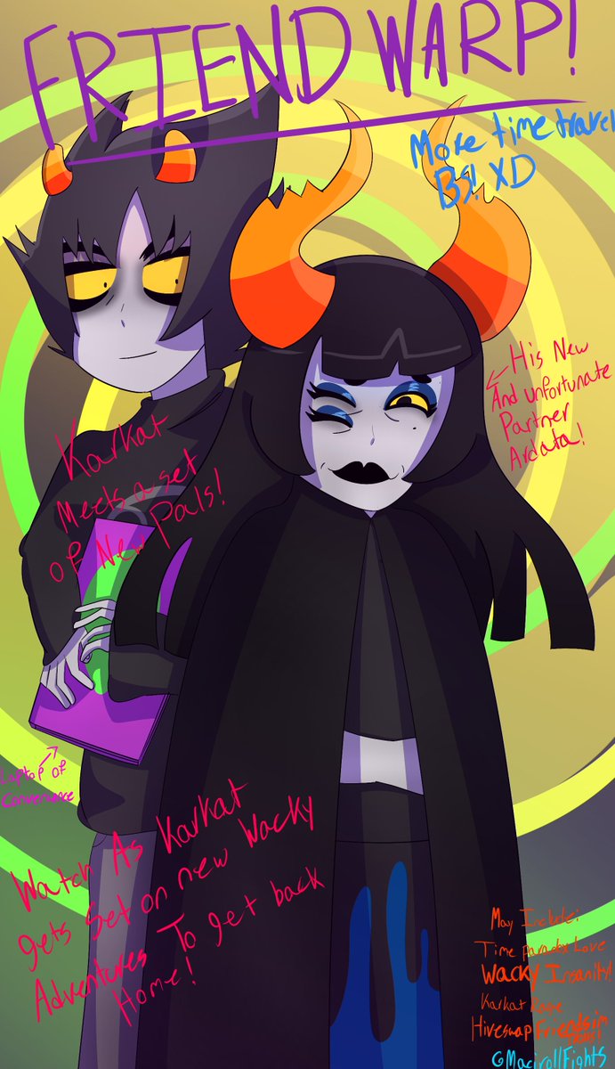 MaciRollFights's tweet photo. Friendwarp! Karkat vantas gets sent all the way to the hiveswap timeline, Hilarity ensues as he meets new pals (Btw this counts as karkat x ardata too)
#karkat #karkatfanart #karkatvantas #homestuck #hiveswap #ardata #ardatacarmia #homestuckfanart #fanart #art #digitalart https://t.co/0FPMkZ1QGg