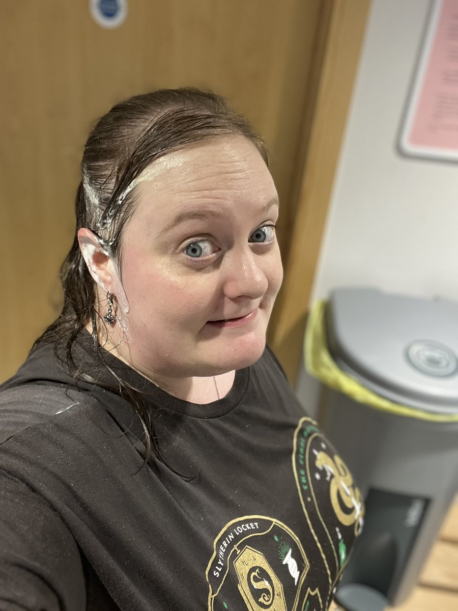 MissChapmanMus's tweet photo. S2 Charities Fair today at lunch and I volunteered to get wet, soapy sponges thrown at me! All worth it for a good cause! https://t.co/TrzPyU17e7