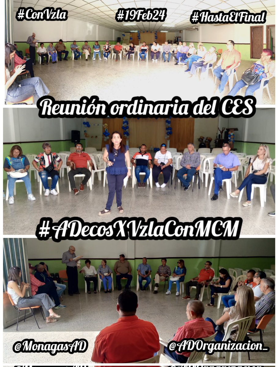 MujeresConVzla's tweet photo. #19feb24 En reunión ordinaria del CES Monagas finiquitando y planificando las actividades venideras para llevar a la candidata María Corina Machado a la presidencia
#ConVzla
#HastaElFinal 
#ADecosXVzlaConMCM https://t.co/cbwO9c6JRJ